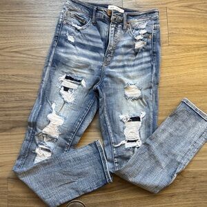 BKE Distressed Blue Jeans, Slim Fit, size 27, inseam 29”